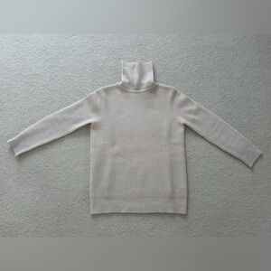 Bloomingdale’s Aqua Cashmere Ribbed Turtleneck Sweater - size M